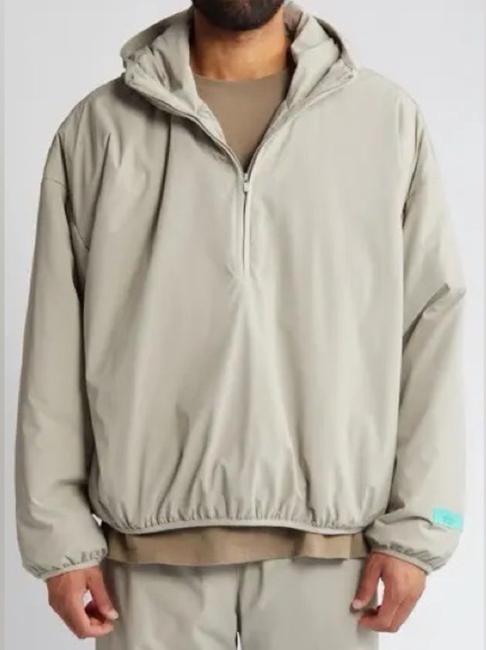 Fear of God Essentials Taupe Half Zip Windbreaker XXS (Oversized)